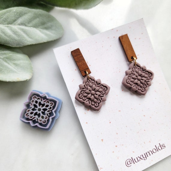 Polymer Clay cutters "Folk flower" Earrings sharp clay cutter / Polymer clay tool / Earrings cutter / Botanical cutter / Jewelry cutter