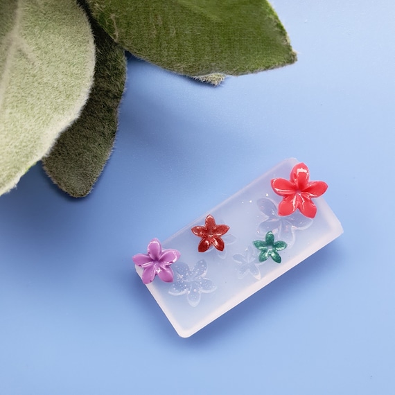 Silicone earrings mini mold "Flowers" for resin and epoxy
