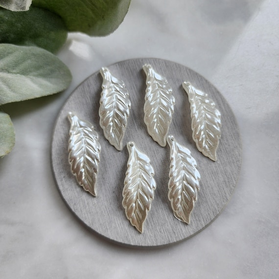 Faux pearl leaves charms Earrings components Earrings findings DIY jewelry Acrylic charms pendants Jewelry supplies