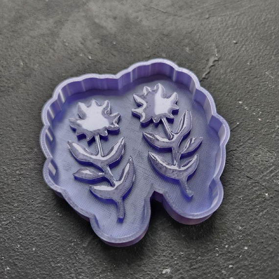Glossy Earring Mold Blanks – Master Molds for Making Your Own Silicone Molds "Flower design"