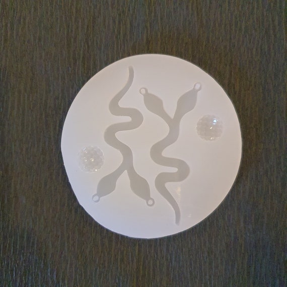 Double head Snake Silicone earring mold Clear mold for resin and epoxy