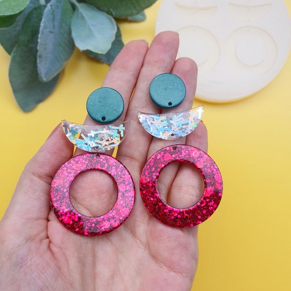 Silicone earrings mold Clear resin jewelry mold