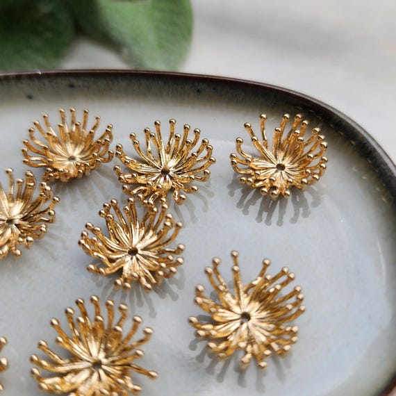 Flower centers Flower metal stamens Earrings components Earrings findings DIY jewelry Jewelry supplies Polymer clay supplies