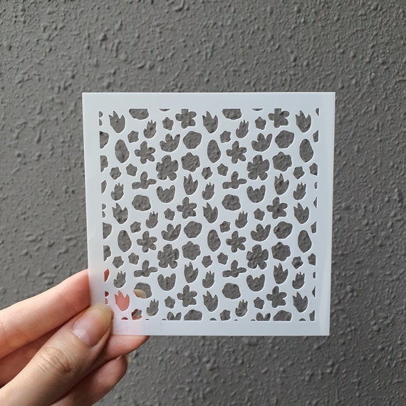 Polymer clay stencil Texture sheet shapes stamp mat T-85