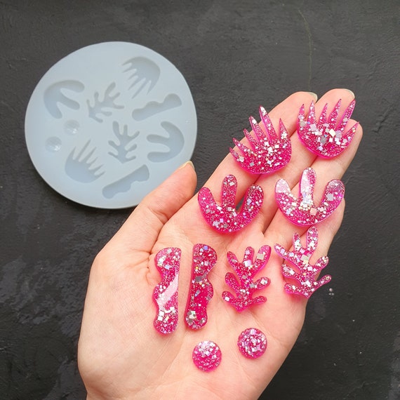 Silicone earrings mold Jewelry Resin mould for resin and epoxy 5 designs