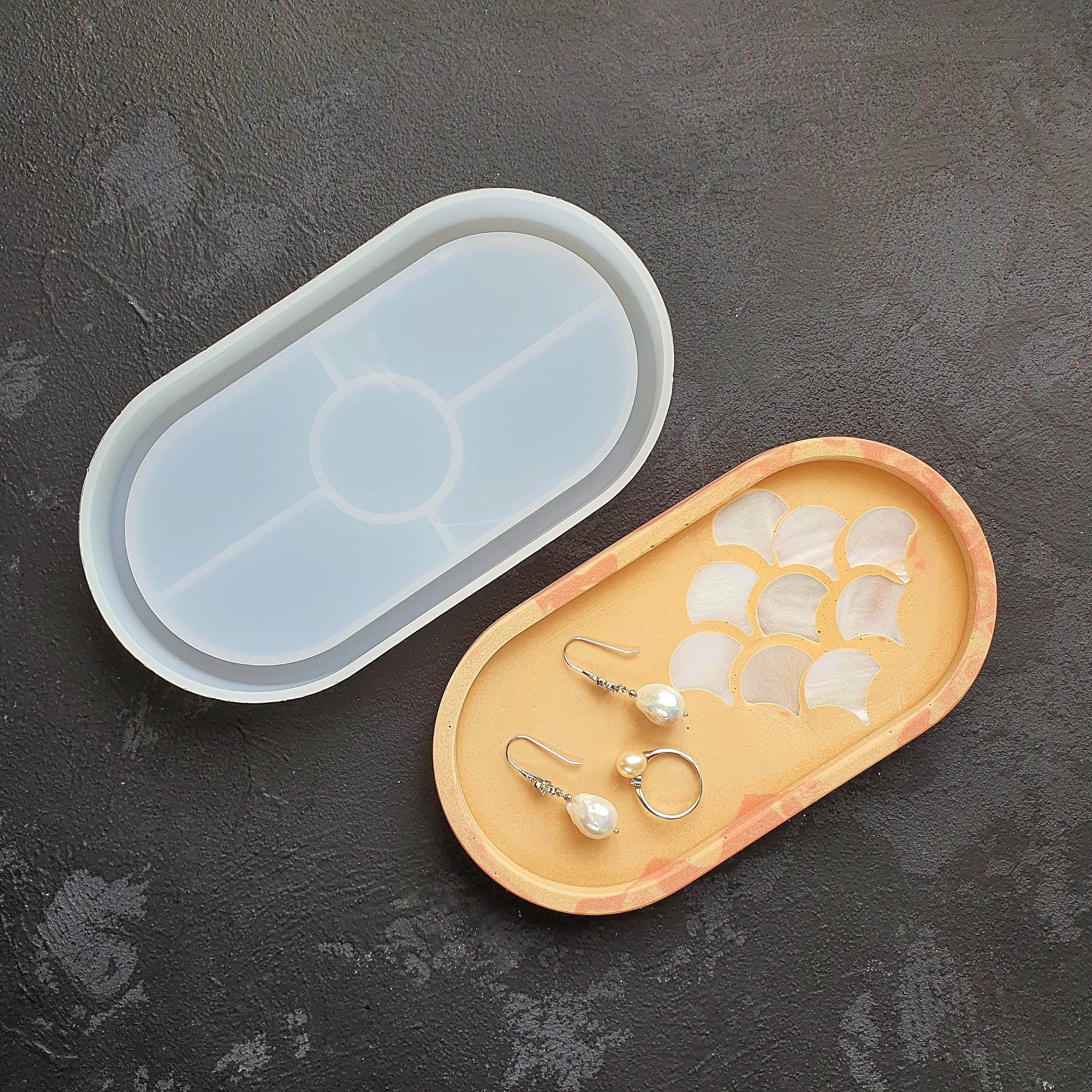 Mold Trinket tray Coaster silicone mould for Resin Epoxy Jesmonite