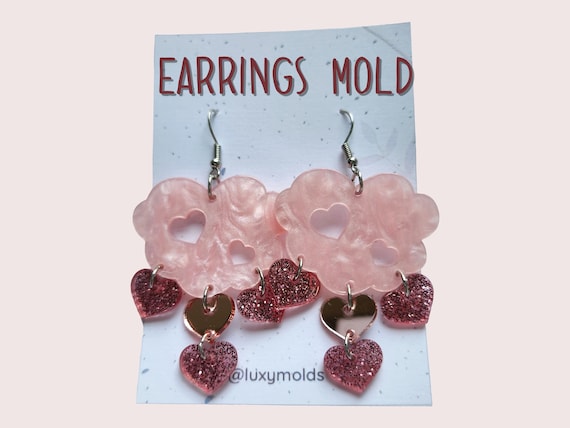 Silicone earrings mold / Silicone epoxy mold / Silicone earring moulds / Silicone UV resin molds / Clouds earring silicone jewelry mold