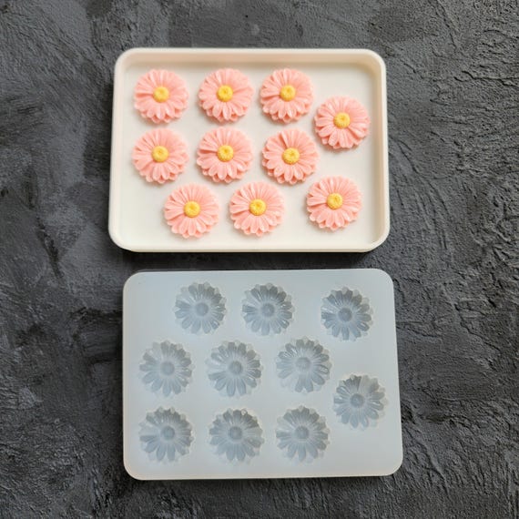 Silicone earrings mold Jewelry resin mold "Daisy Flowers" Botanic design epoxy mold