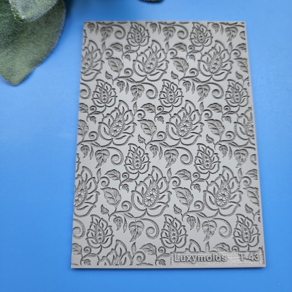 Polymer clay Texture tile Texture mat Clay stamp Polymer clay texture stencils "Flowers" T-43