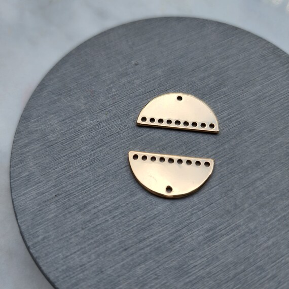 Gold plated charms semicircle Earrings components Earrings findings DIY jewelry