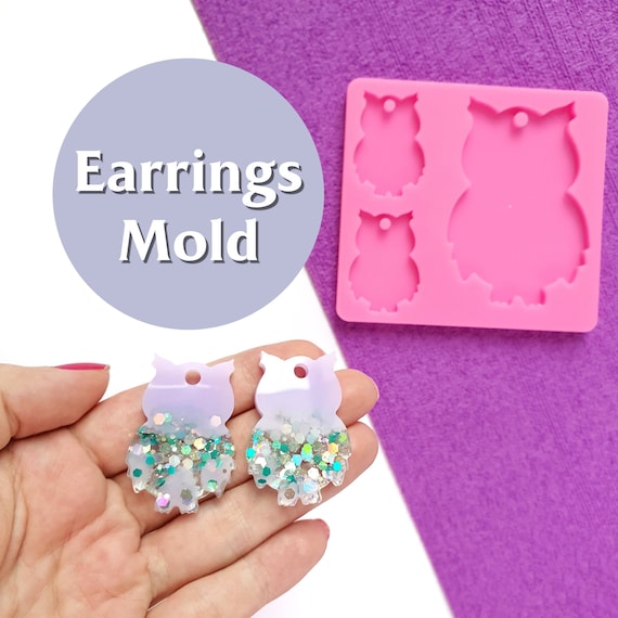 Owl Earrings silicone mold for resin silicone molds for epoxy Jewelry Charm mold