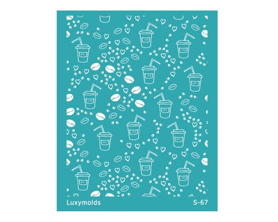 Silk screen stencil for polymer clay "Luxymolds" S-67"Coffee"