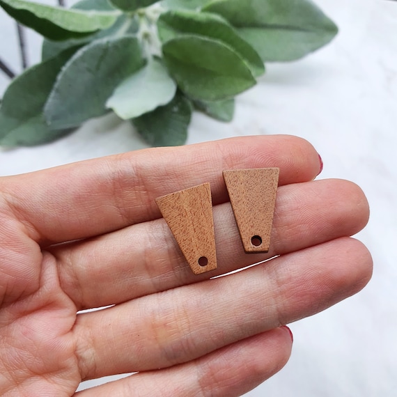 Wood Earring stud components Geometric studs Earrings findings DIY jewelry