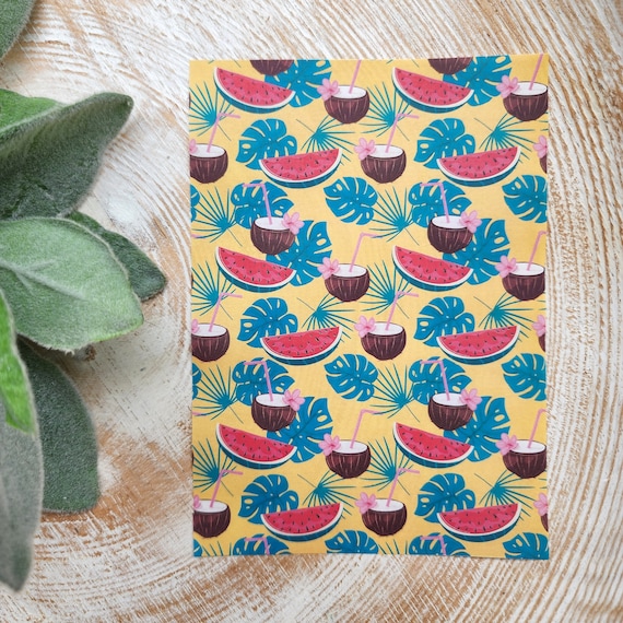 Clay transfer paper/Image transfer paper/Water soluble paper for polymer clay/Tropic pattern transfer sheet/Transfer paper for clay