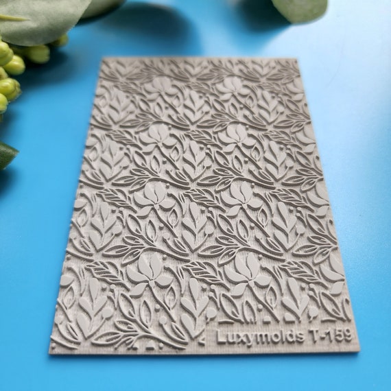 Polymer clay Texture tile Texture mat Clay stamp Polymer clay texture stencils "Flowers" T-159
