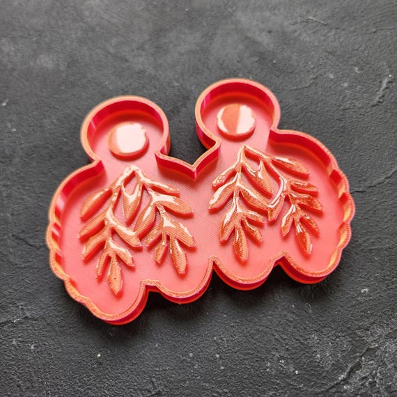 Glossy Earring Mold Blanks – Master Molds for Making Your Own Silicone Molds "Floral Leaf Botanic design"