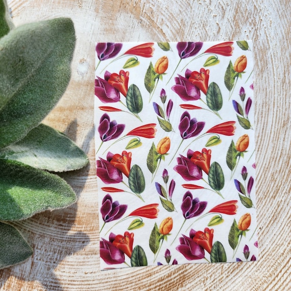 Clay transfer paper / Image transfer paper for clay / Water soluble paper for polymer clay / Flower pattern transfer sheets