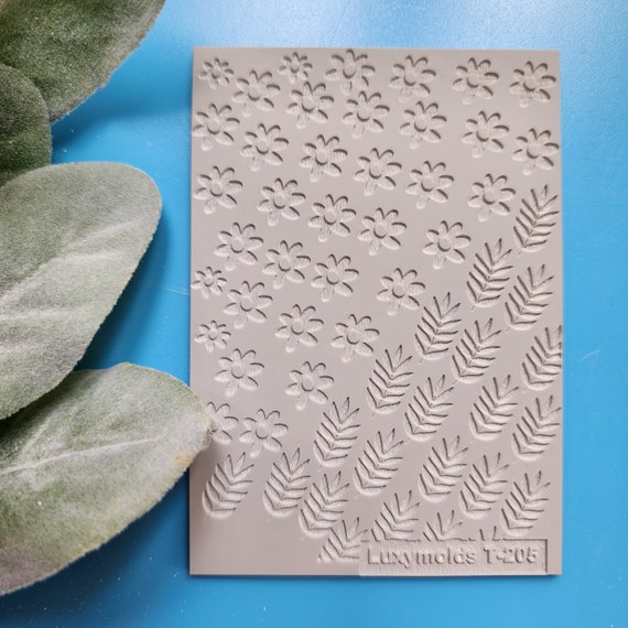 Polymer clay Texture tile Texture mat Clay stamp Polymer clay texture stencils "Flower"  design clay texture Rubber mat T-205