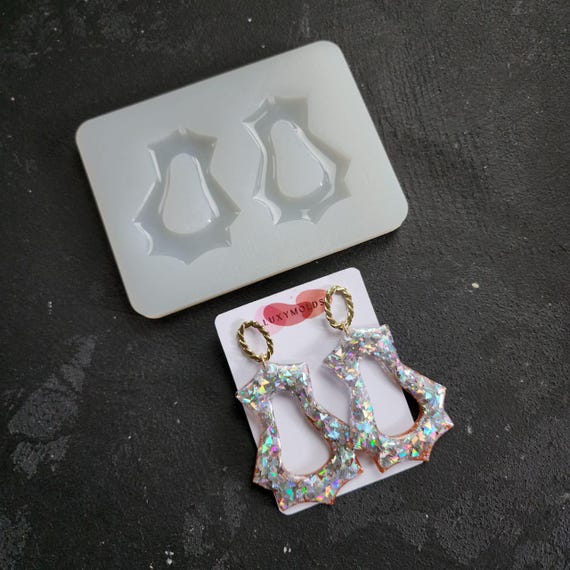 Silicone earrings mold /Silicone epoxy mold/Silicone earring moulds/Silicone UV resin molds/Geometry rectangle earring silicone jewelry mold