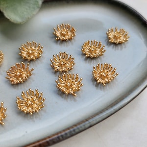 Gold Flower centers Flower metal stamens Earrings components Earrings findings DIY jewelry Jewelry supplies Polymer clay supplies