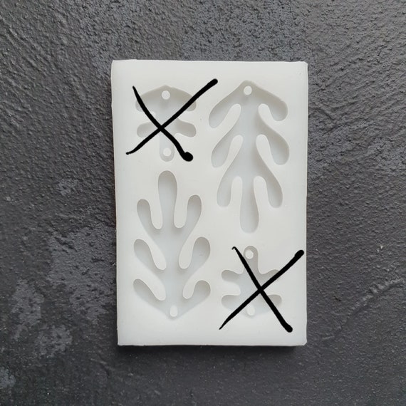Custom Coral Silicone earring mold Jewelry Resin mould for resin and epoxy