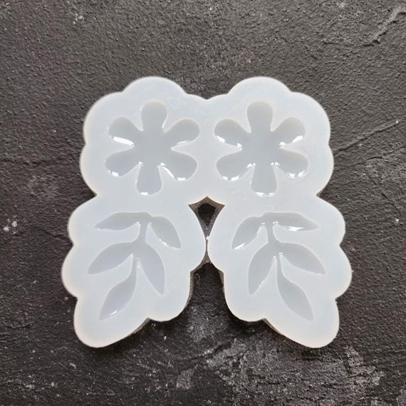 Silicone earrings mold Jewelry resin mold "Flowers" Botanic design epoxy mold