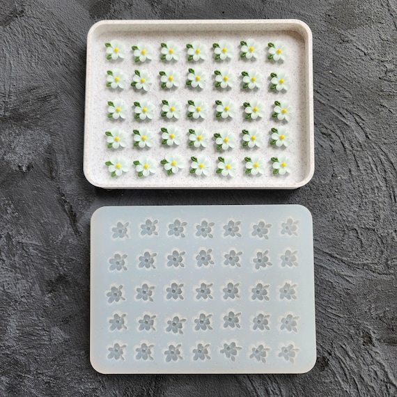 Silicone earrings mold Jewelry resin mold "Mini Flowers" Botanic design epoxy mold