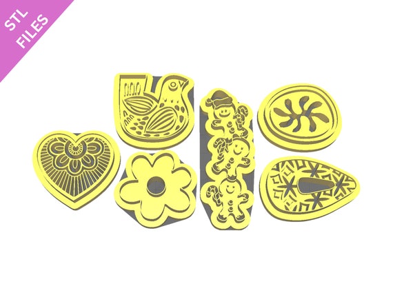 Digital STL files for 3D printing Clay cutters Earrings sharp version cutters Flower Leaf Mermaid cutters download files for resin machine