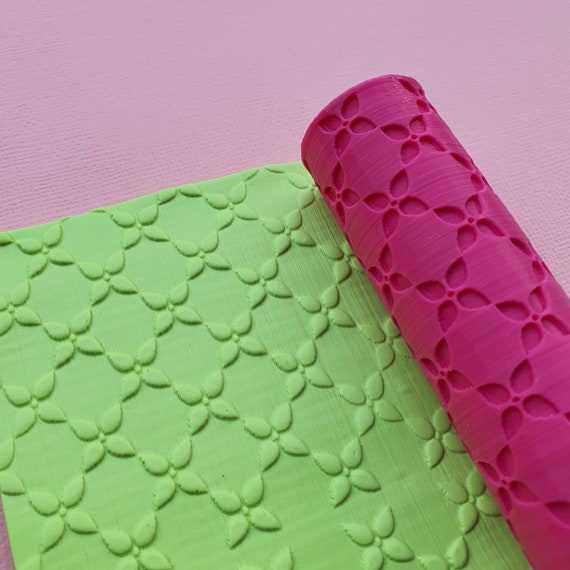 Polymer clay texture roller stamp 3D printed embossing