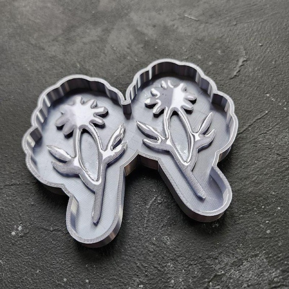 Glossy Earring Mold Blanks – Master Molds for Making Your Own Silicone Molds "Flower design"