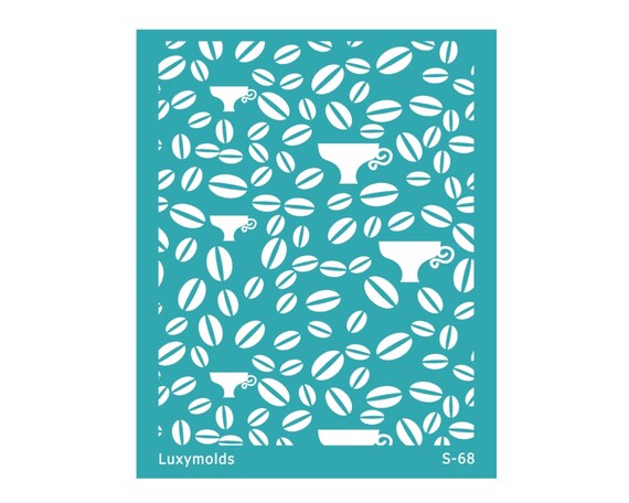 Silk screen stencil for polymer clay "Luxymolds" S-68"Coffee been"