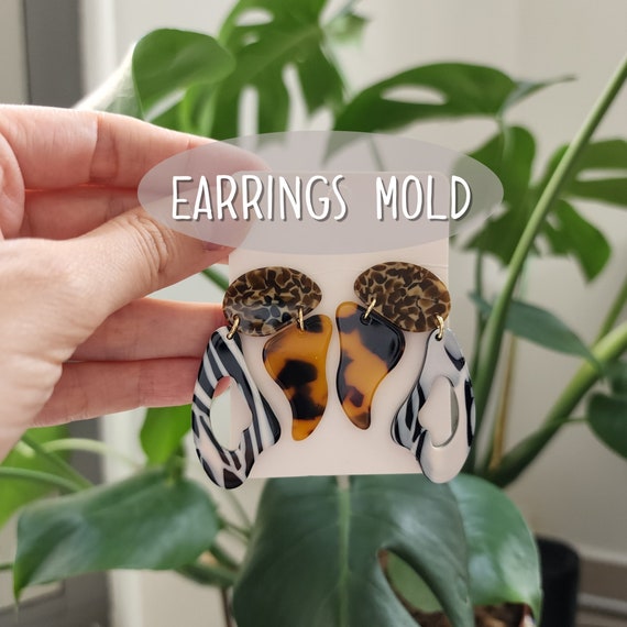 Silicone earrings mold for resin and epoxy "Abstract shapes"