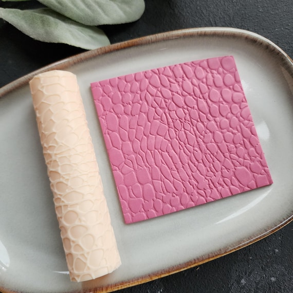 Polymer clay texture roller "Leather, stone, cobblestone" stamp 3D printed embossing clay tools supplies