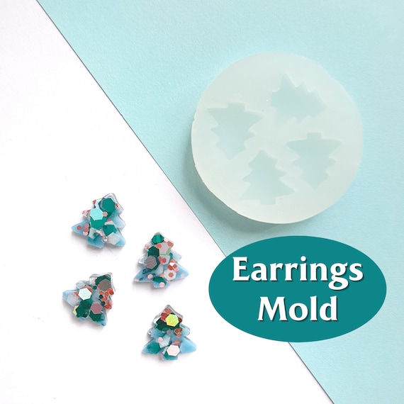 Silicone earring mold "Christmas Tree" Clear mold for resin and epoxy