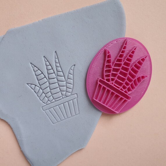 Polymer clay stamp "Cactus" 3D printed embossing