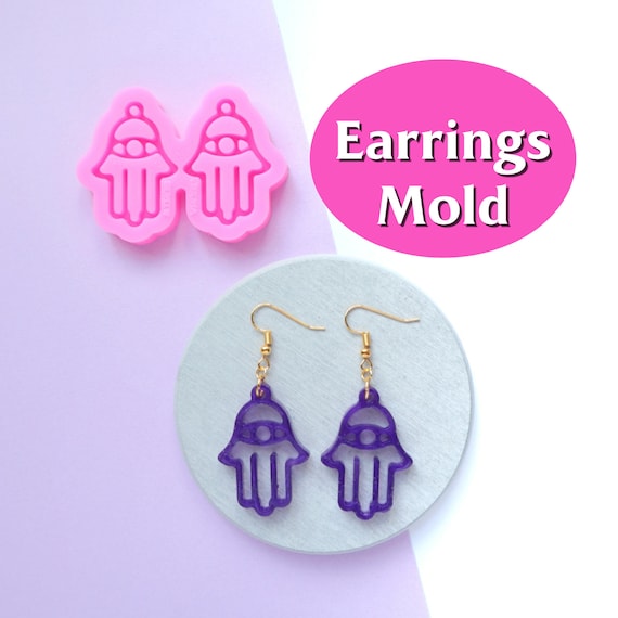 Silicone earrings mold "Hamsa Hands" mould for resin and epoxy