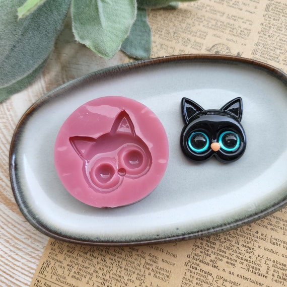 Silicone earrings mold / Silicone epoxy mold / Silicone stud earring moulds / Silicone UV resin molds / Cat clay jewelry mold / Clay tool