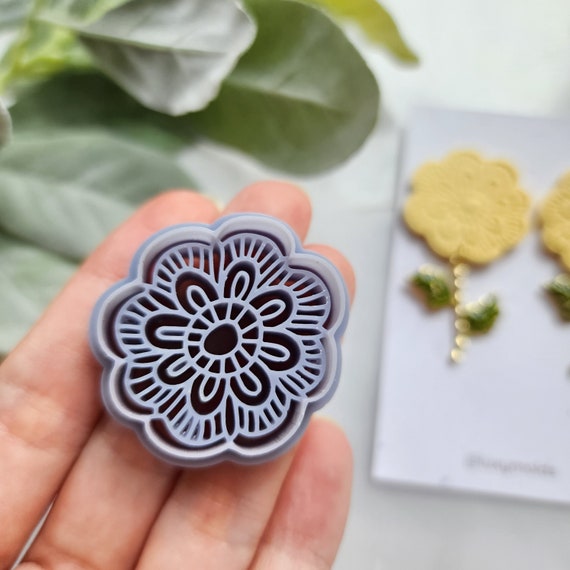 Polymer Clay cutters "Folk flower" Earrings sharp clay cutter / Polymer clay tool / Earrings cutter / Botanical cutter / Jewelry cutter