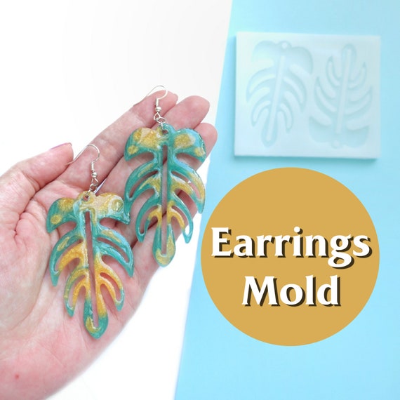 Silicone earrings mold "Monstera leaves" mould for resin and epoxy