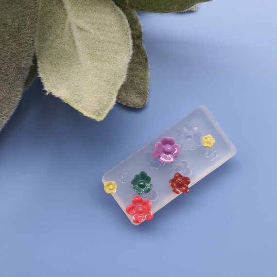 Silicone earrings mini mold "Flowers" for resin and epoxy