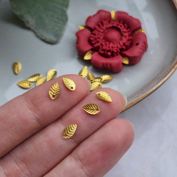 50 pcs Brass leaves Earrings components Earrings findings DIY jewelry Raw brass charms Pendants Jewelry parts Metal charms Clay supplies