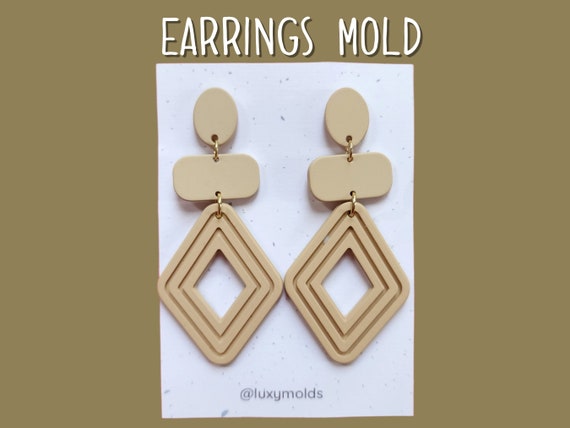 Silicone earrings mold / Silicone epoxy mold / Silicone UV resin molds / Geometry earrings silicone jewelry mold / Matte effect earring mold