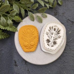 Polymer Clay cutters "Folk flower" Earrings sharp clay cutter / Polymer clay tool / Earrings cutter / Botanical cutter / Jewelry cutter