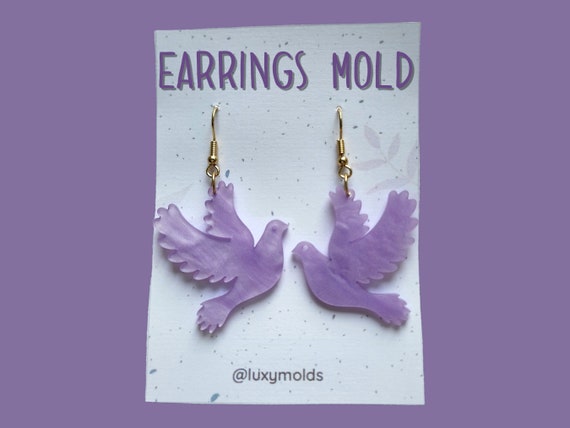 Silicone earrings mold / Silicone epoxy mold / Silicone earring moulds / Silicone UV resin molds / Pigeon earring silicone jewelry mold