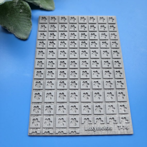 Polymer clay Texture tile Texture mat Clay stamp Polymer clay texture stencils "Flowers" T-74