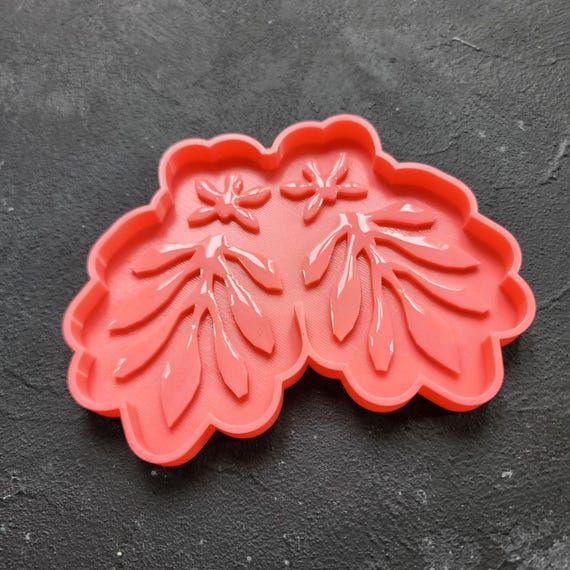 Glossy Earring Mold Blanks – Master Molds for Making Your Own Silicone Molds "Floral Leaf Botanic design"
