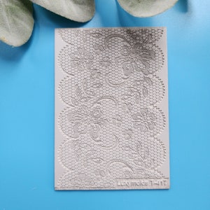 Polymer clay Texture tile Texture mat Clay stamp Polymer clay texture stencils "Flower Lace" design clay texture Rubber mat T-417