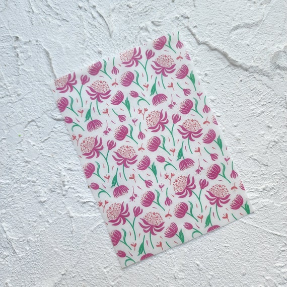 Water-soluble transfer paper for polymer clay craft "Flowers pattern"
