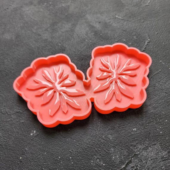 Glossy Earring Mold Blanks – Master Molds for Making Your Own Silicone Molds "Floral Leaf Botanic design"