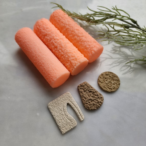 Polymer clay texture roller "Sandpaper" clay stamp 3D printed embossing